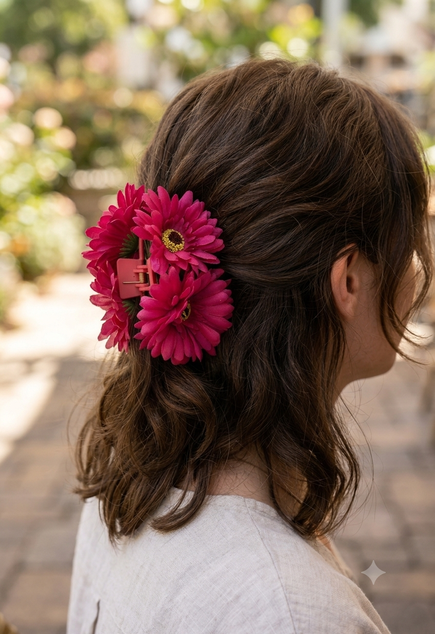 Daisy Floral hair claw