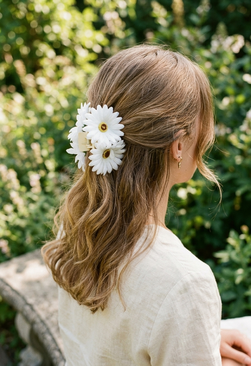 Daisy Floral hair claw