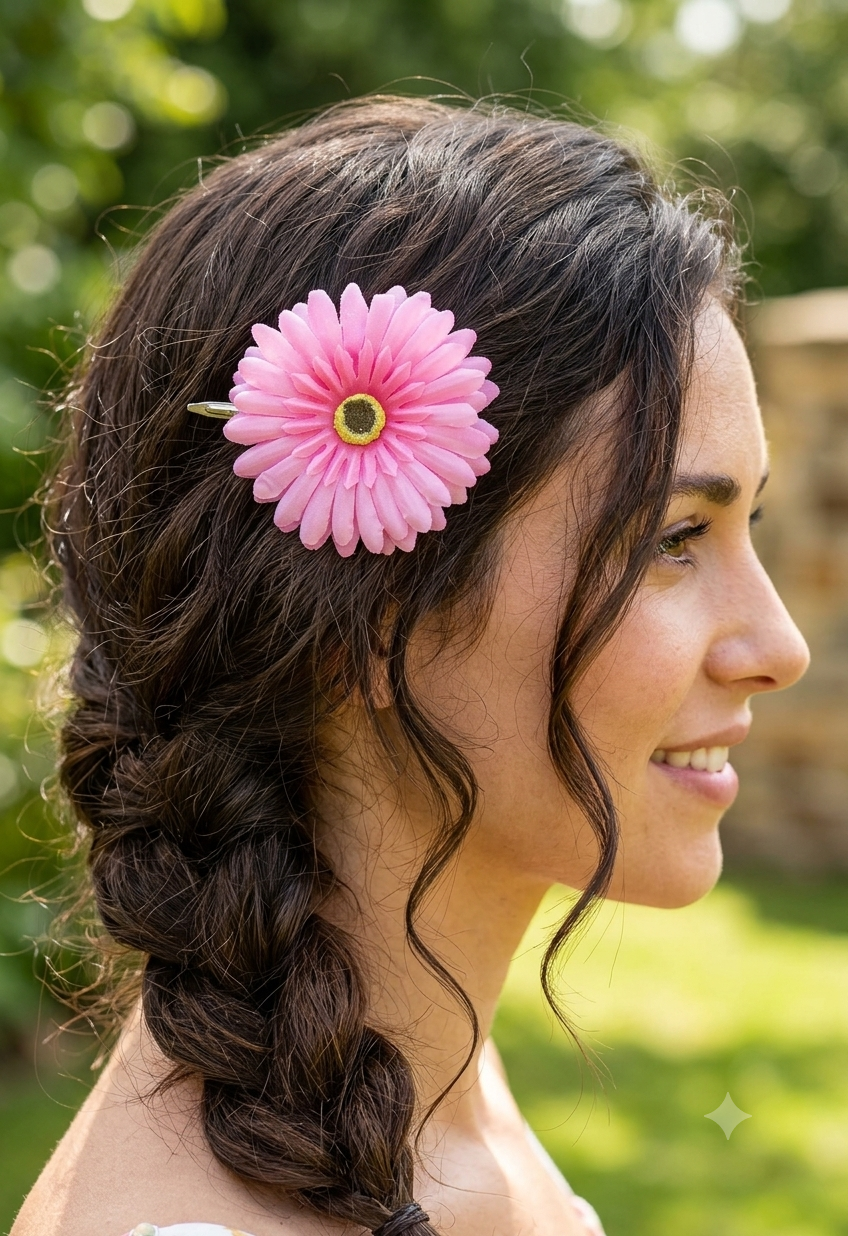 Floral hair clips