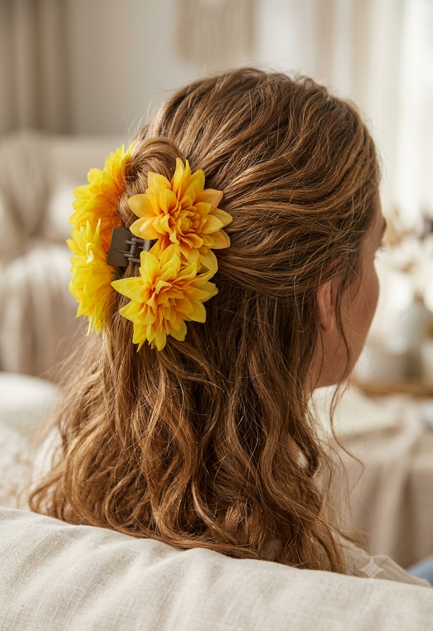Dahlia Floral hair claw