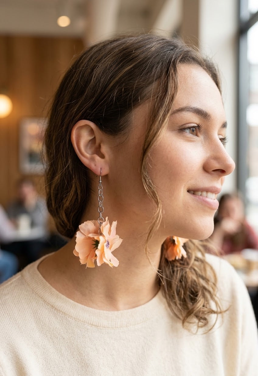 Floral dangle earrings