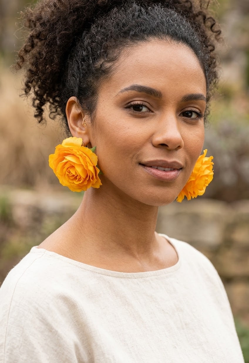 Rose post earrings