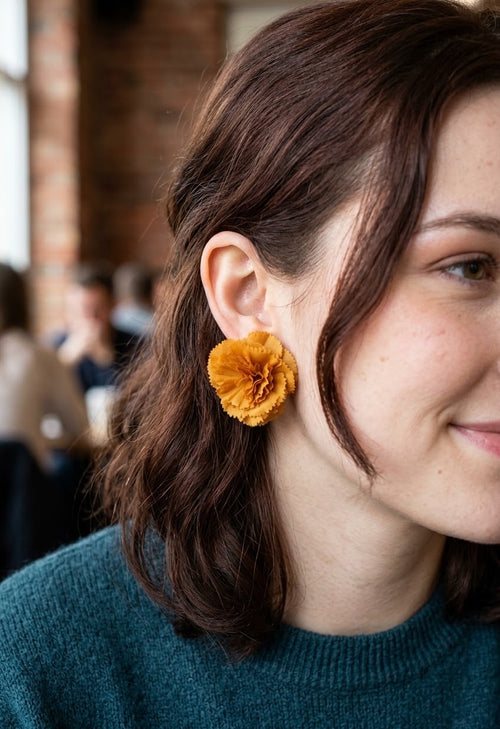 Carnation post earrings