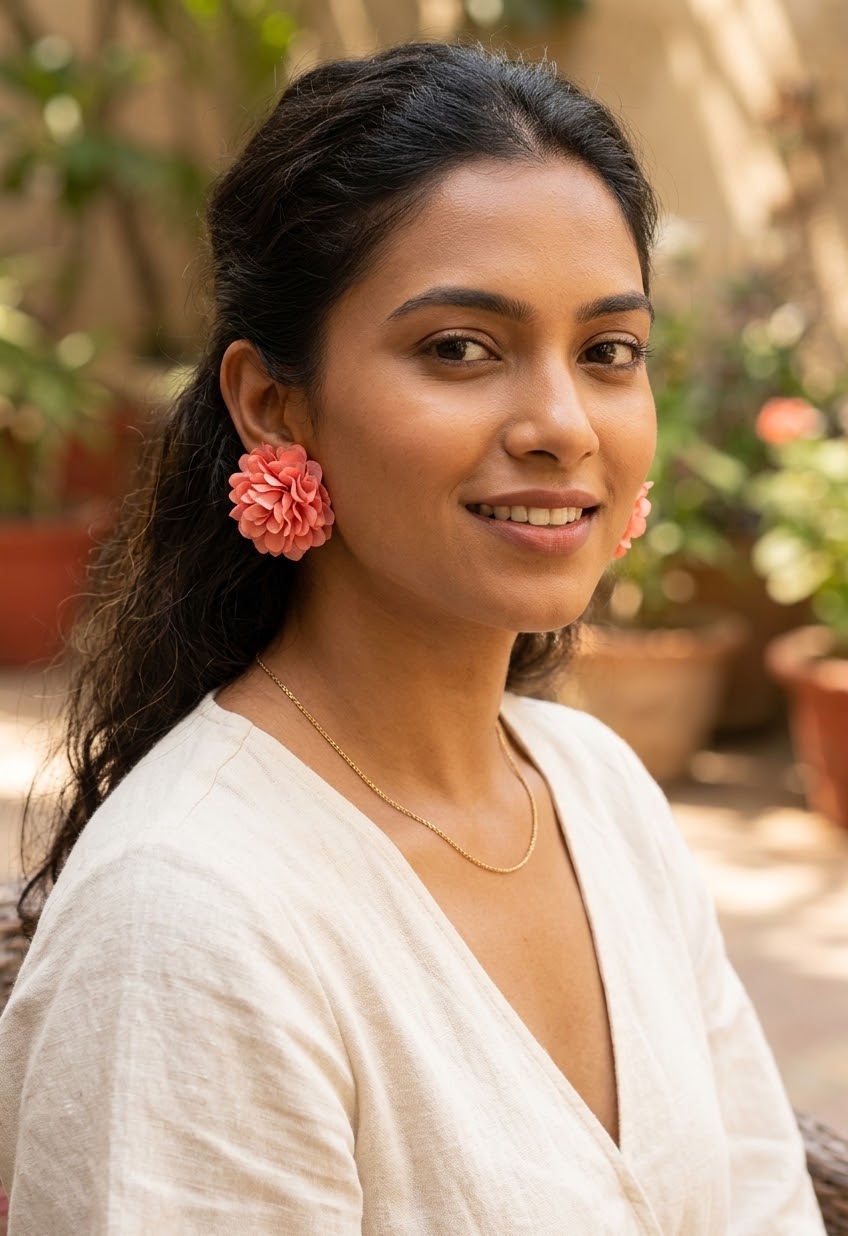Carnation post earrings