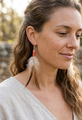 Wood feather earrings