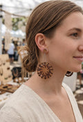 Handwoven and wood earrings